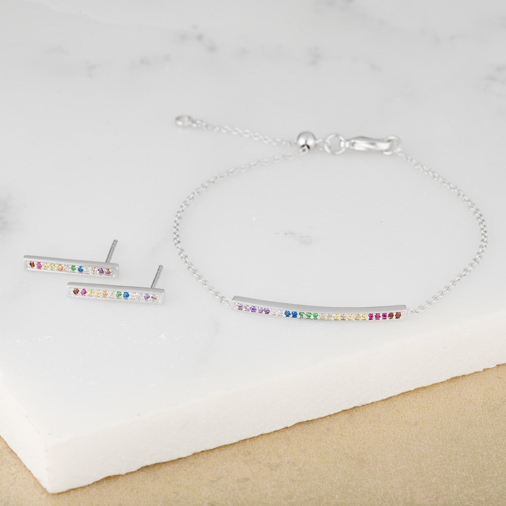 Rainbow Bar Bracelet and Earrings BY Scream Pretty