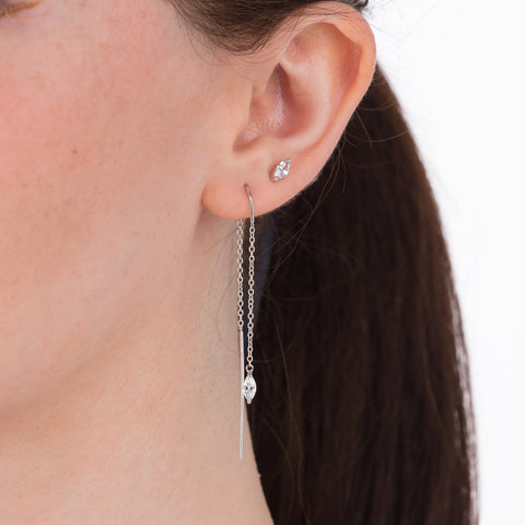 Droplet Stud and Droplet Threader Curated Ear