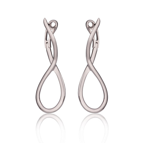 Hinged Silver Infinity Stud Earrings