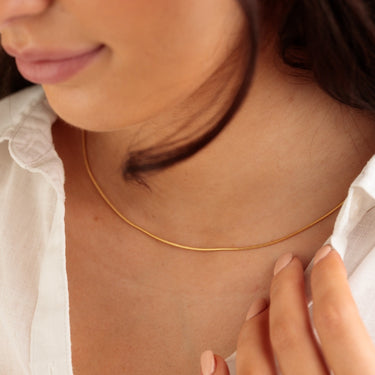 Flat snake chain necklace — fazackerley & co.