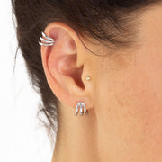 Triple Split Huggie Stud Earrings  Earrings by Scream Pretty