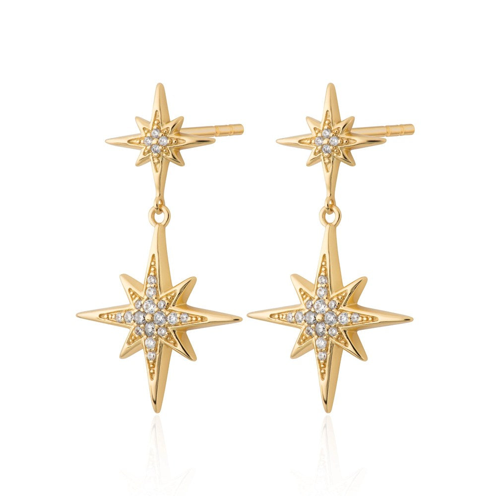Hannah Martin Art Deco Star Stud Earrings