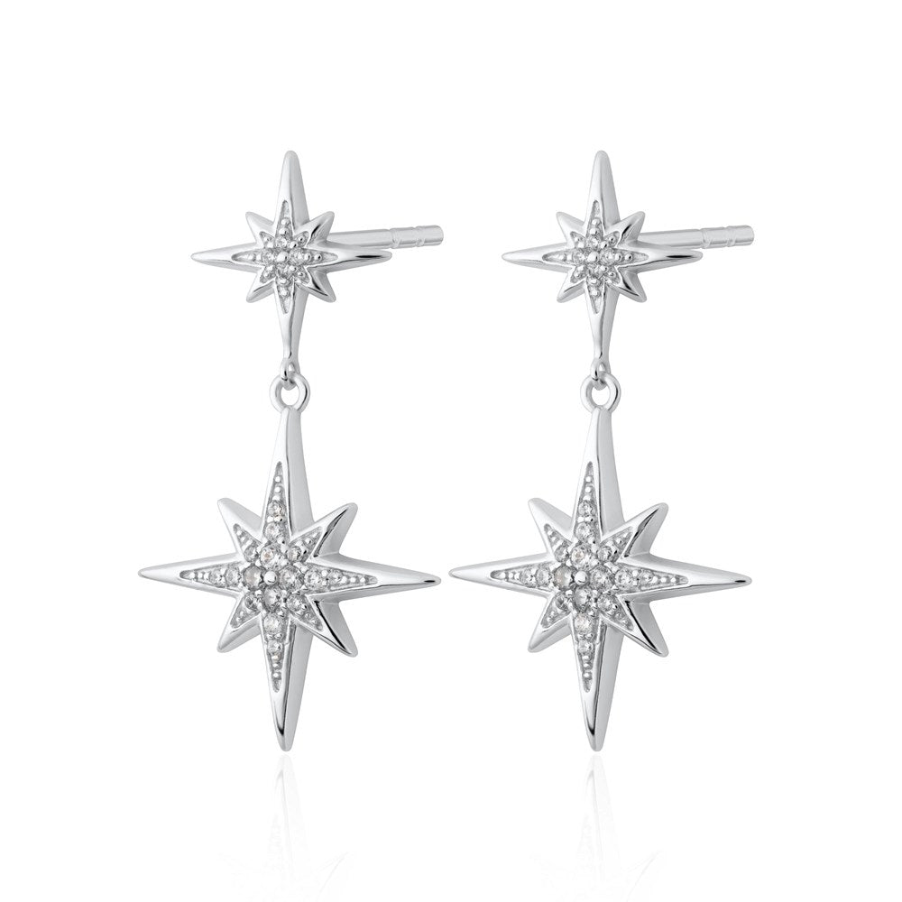 Hannah Martin Art Deco Star Stud Earrings