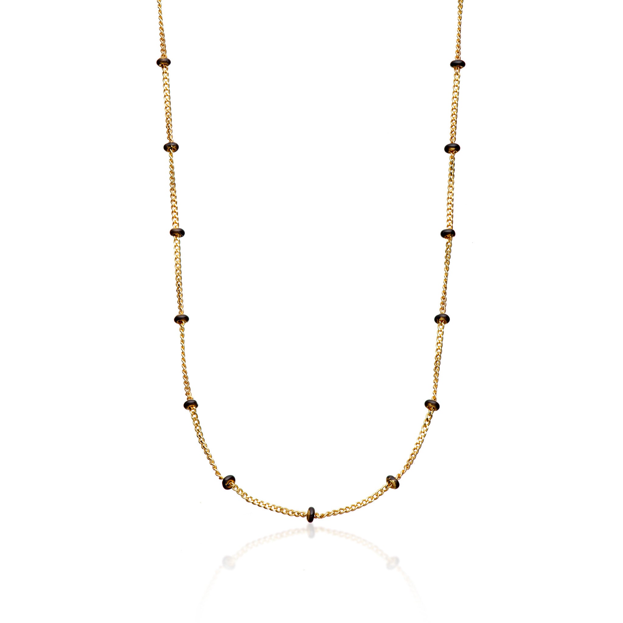 Black Enamel Satellite Chain Necklace