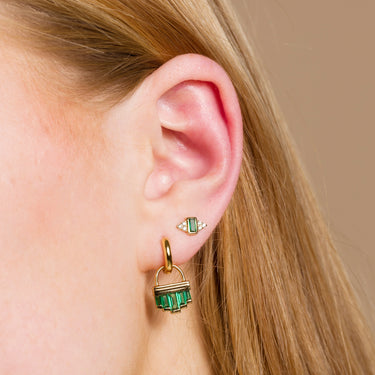 Auden Green Baguette Crystal Curler Earrings