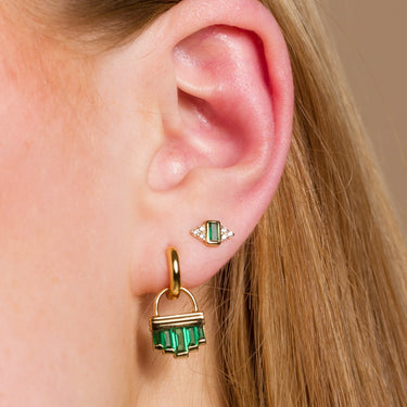 Auden Green Baguette Crystal Curler Earrings
