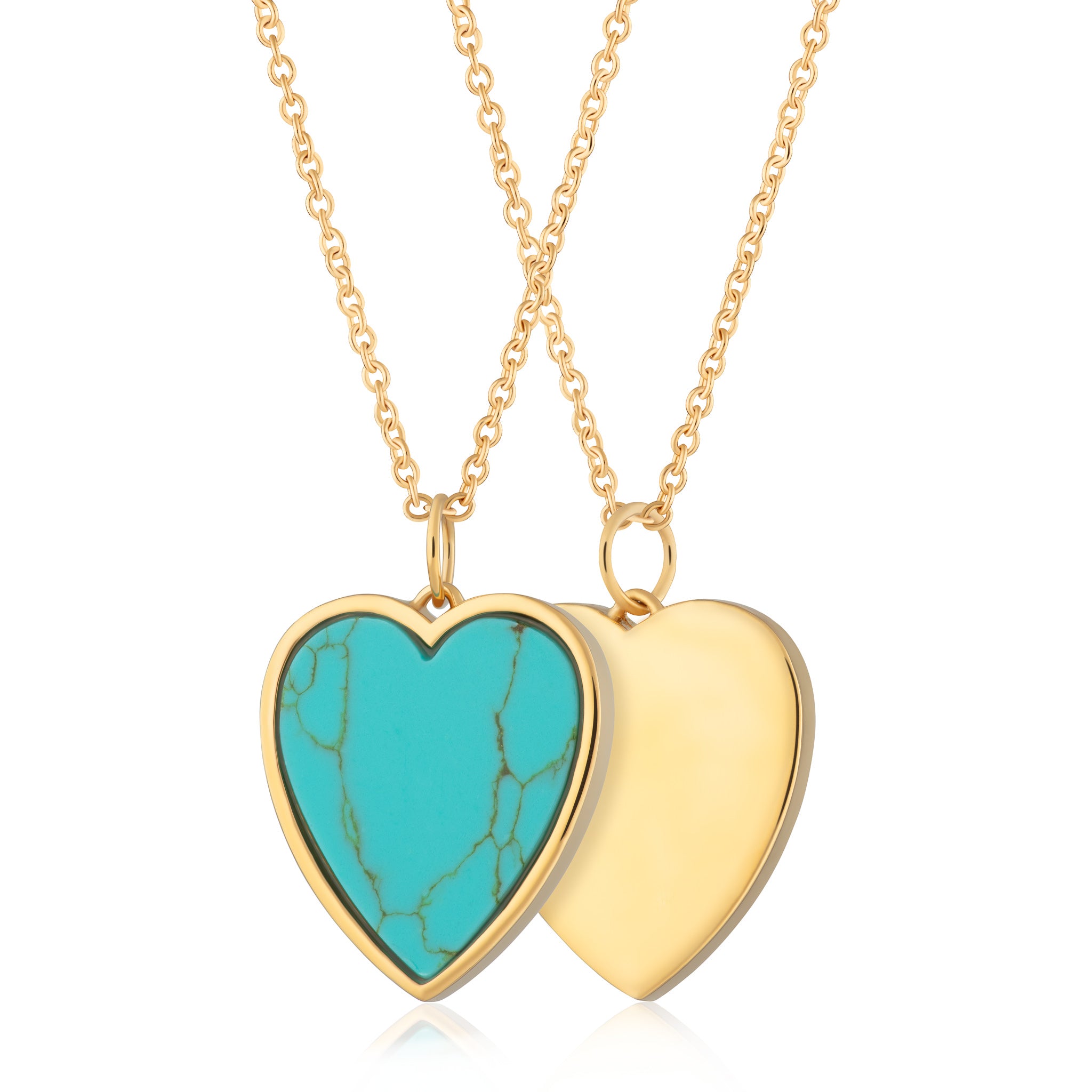 Turquoise Heart Necklace with Slider Clasp