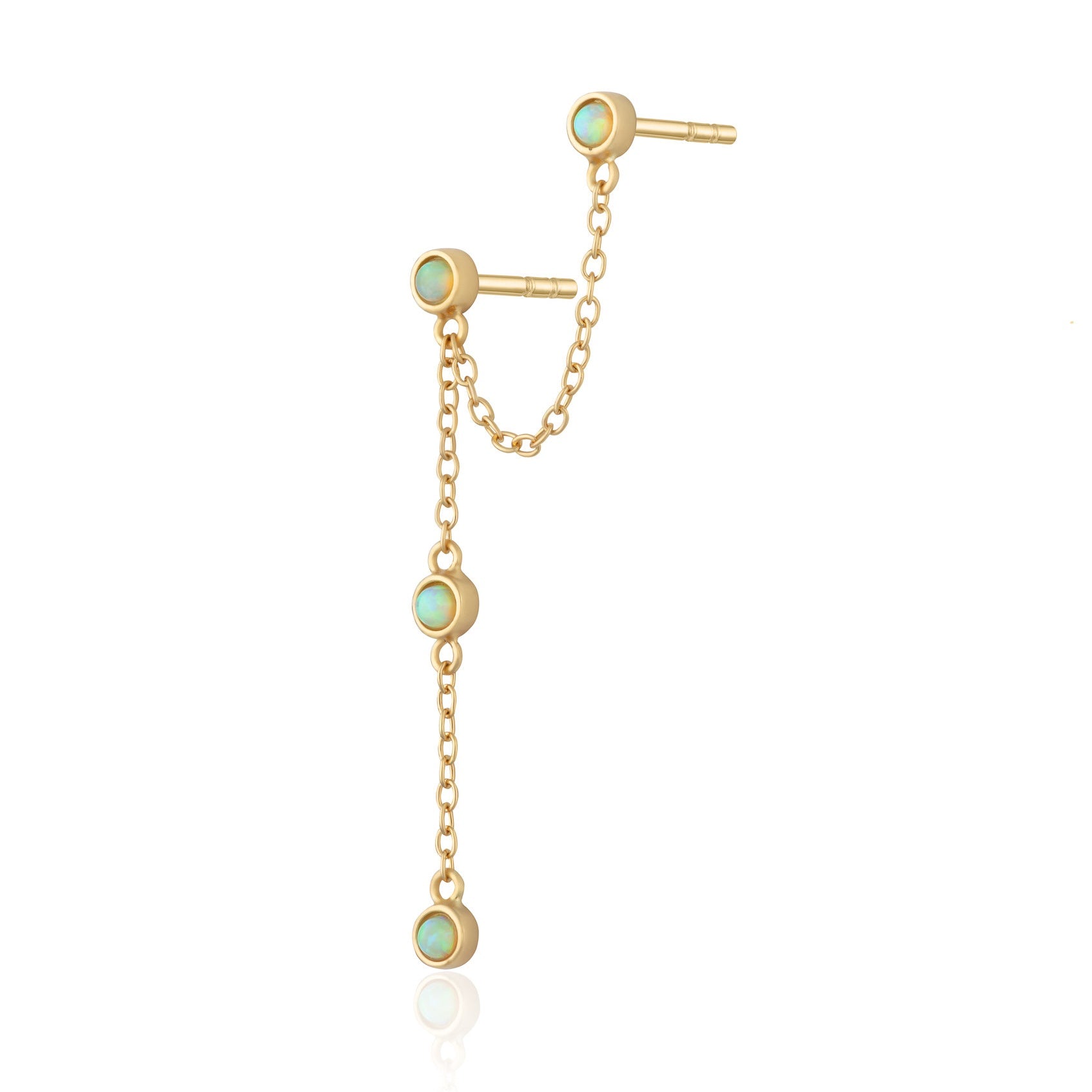 Lime Opal Chandelier Stud Single Earring