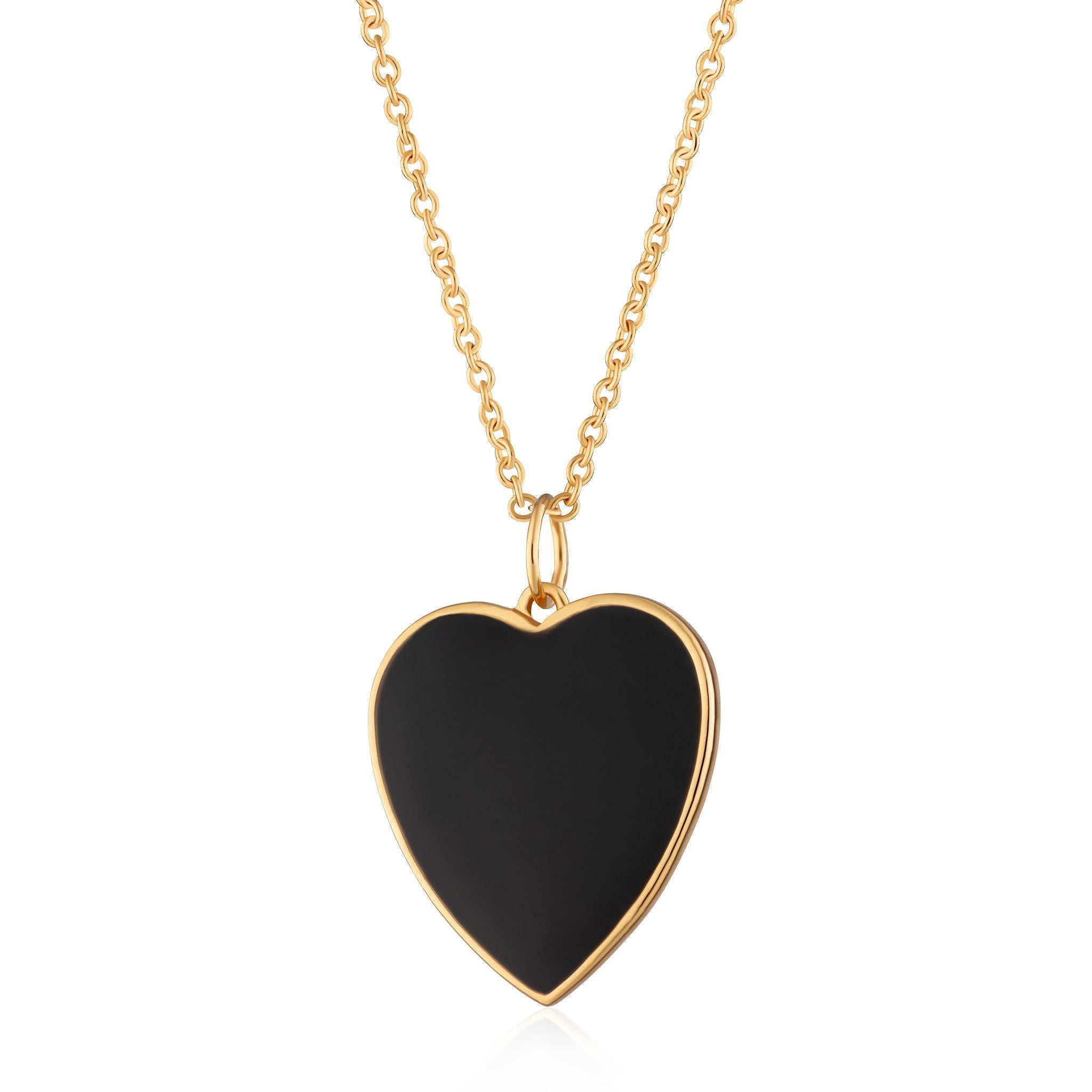 Black Heart Necklace with Slider Clasp