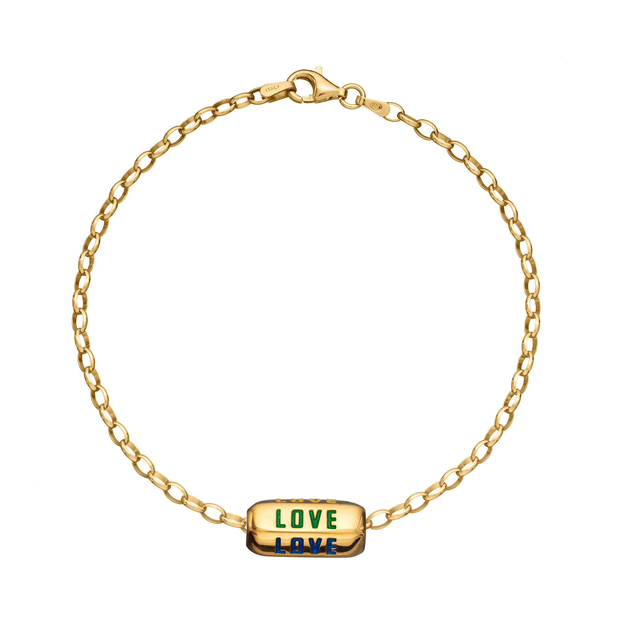 Love is All Around Charm Bracelet (Rainbow)