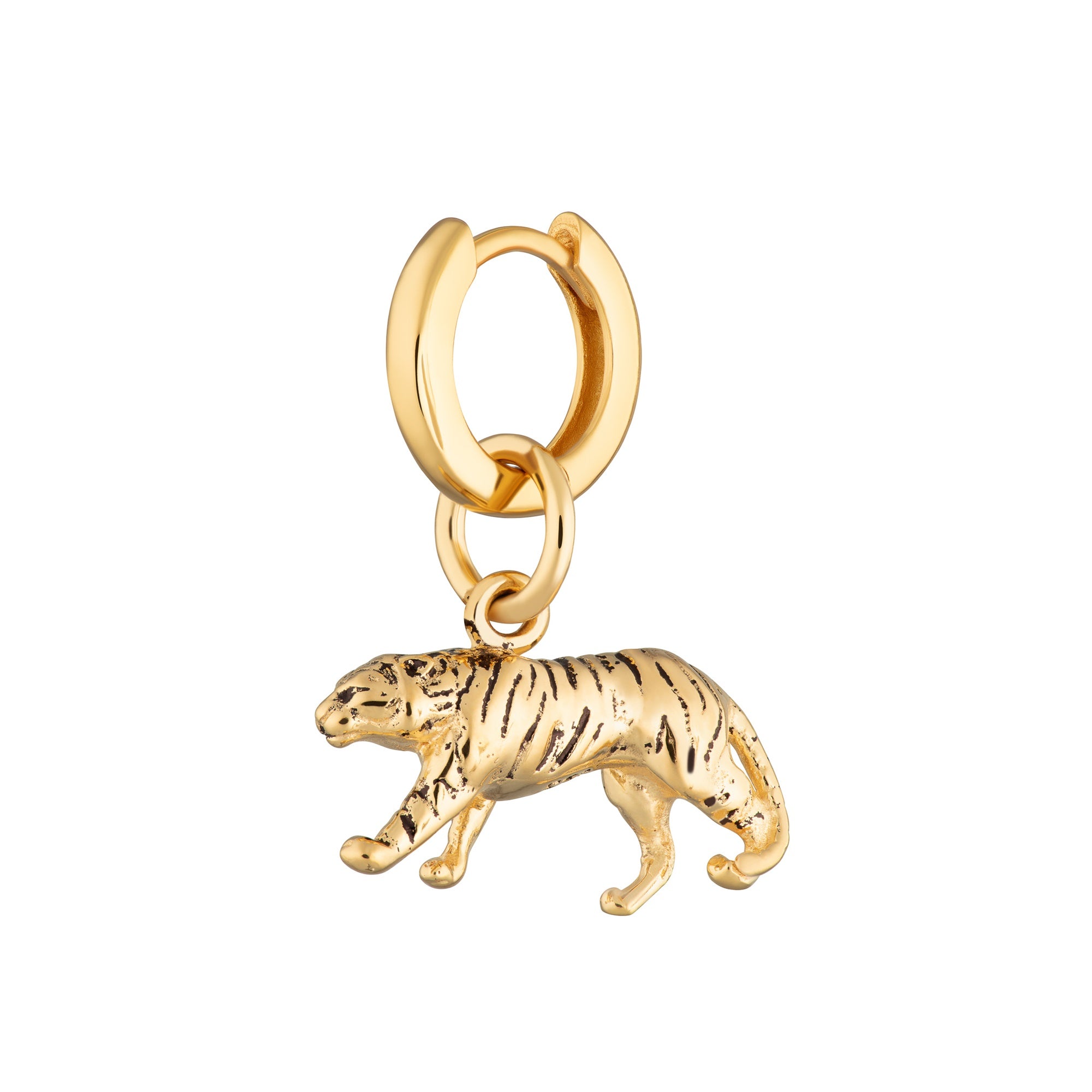 Tiger Huggie Single Earring