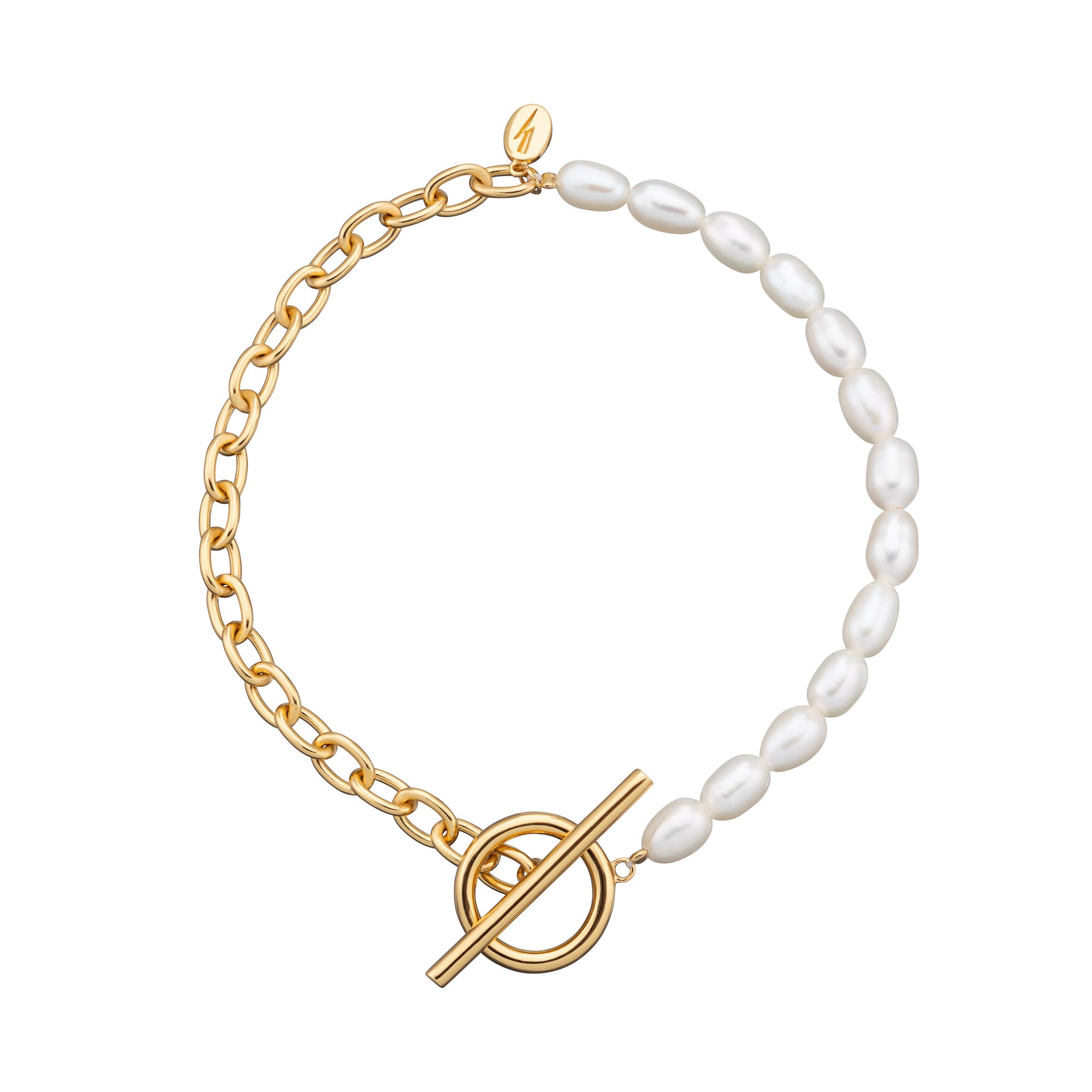 Hannah Martin Pearl and Chain T-Bar Bracelet