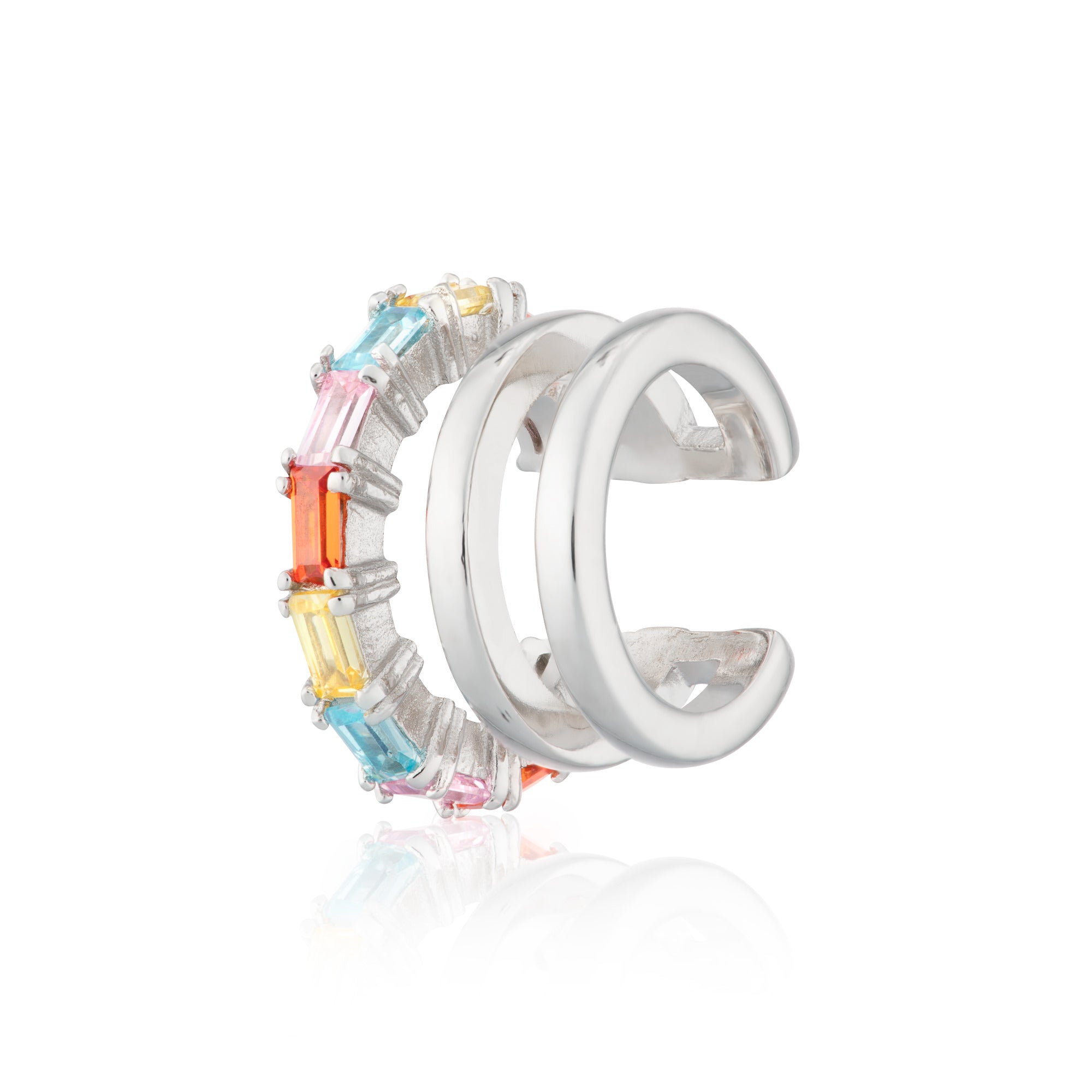 Hannah Martin Rainbow Triple Band Small Ear Cuff