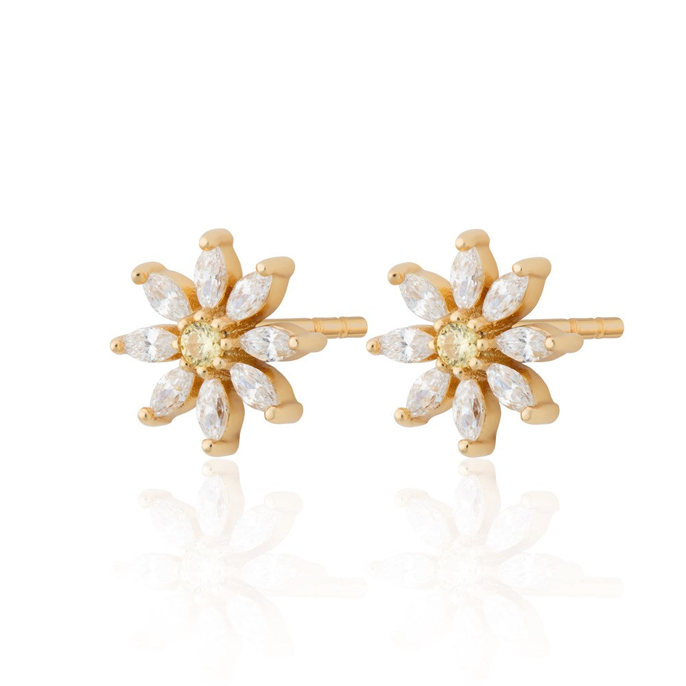 Hannah Martin Sparkling Flower Stud Earrings