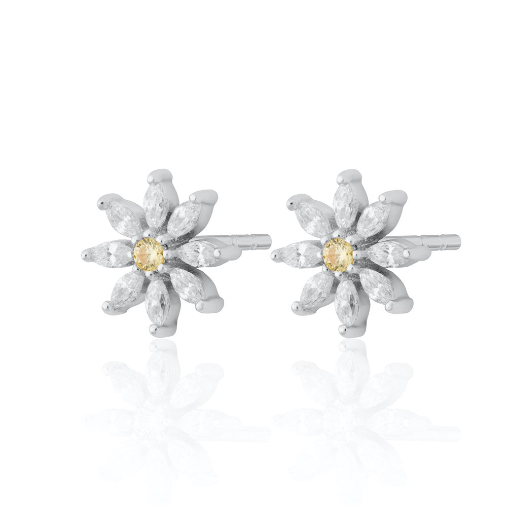 Hannah Martin Sparkling Flower Stud Earrings