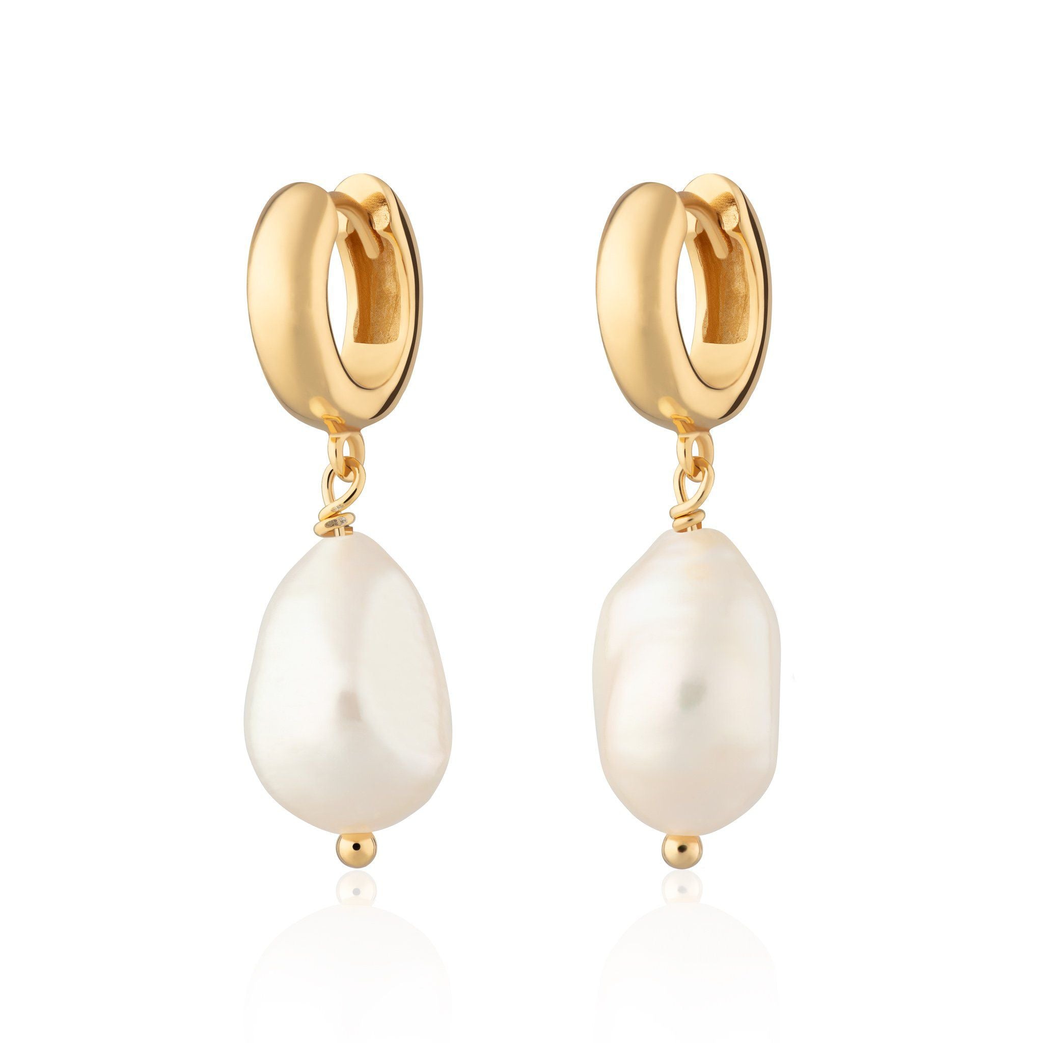 Hannah Martin Baroque Pearl Huggie Earrings