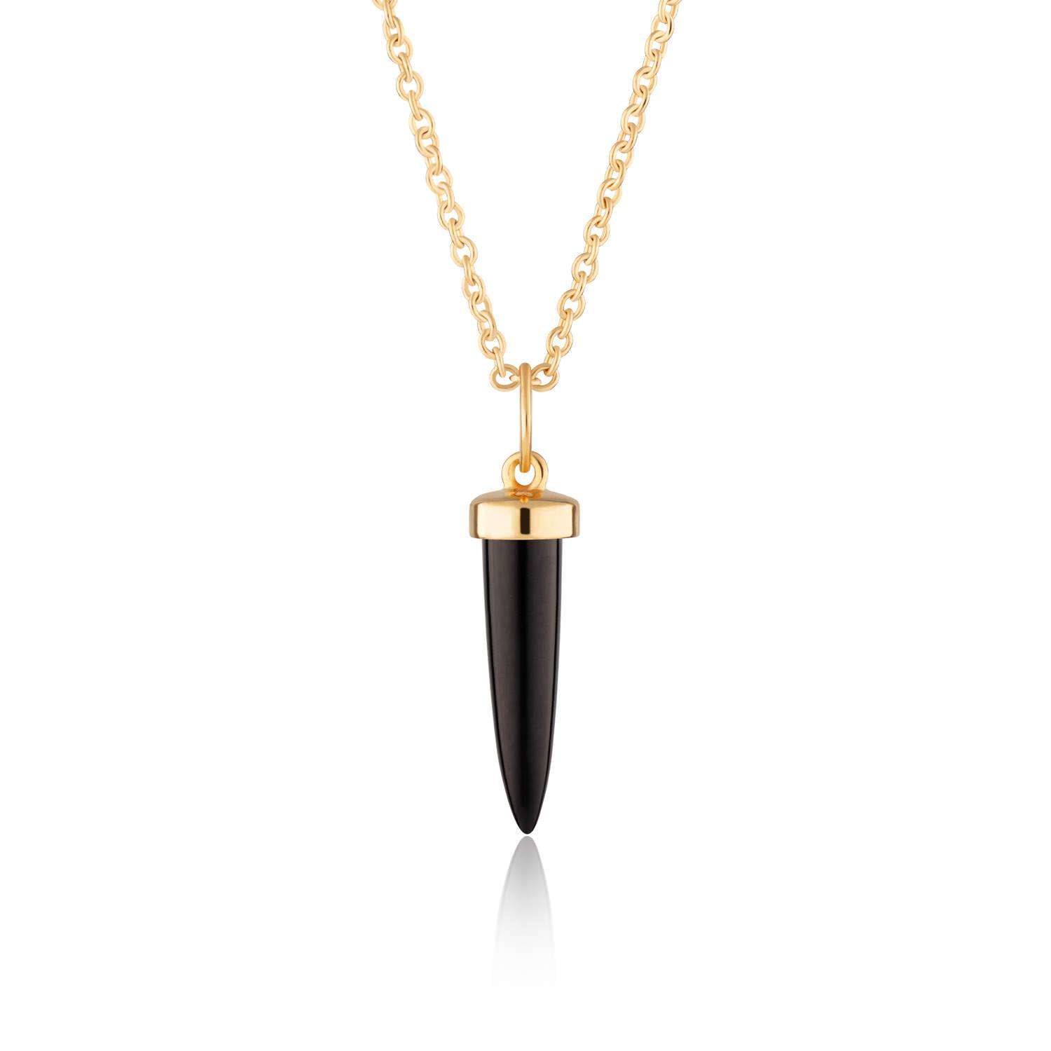 Black Spike Necklace with Slider Clasp