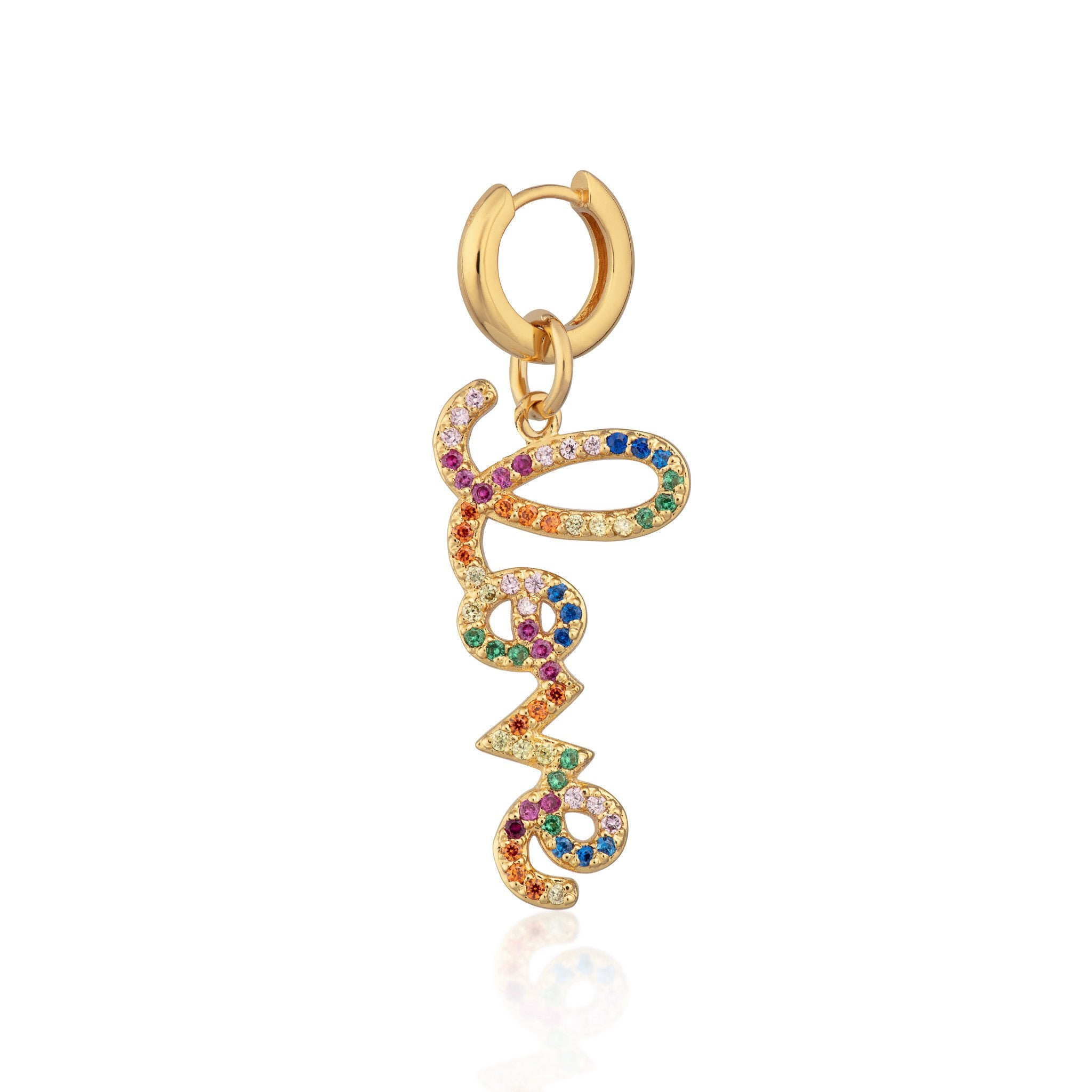 Rainbow Love Huggie Single Earring