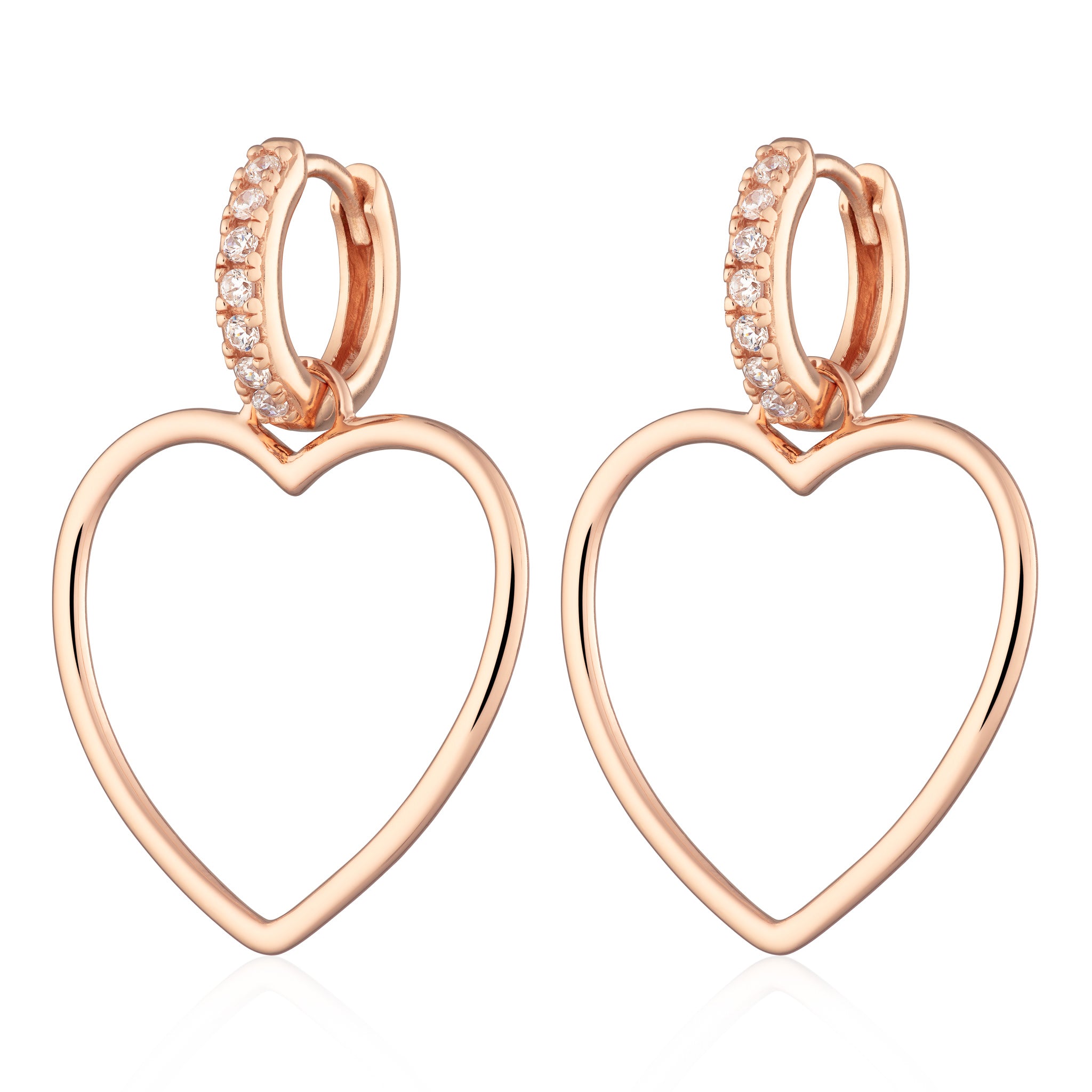 Sparkling Heart Hoop Earrings