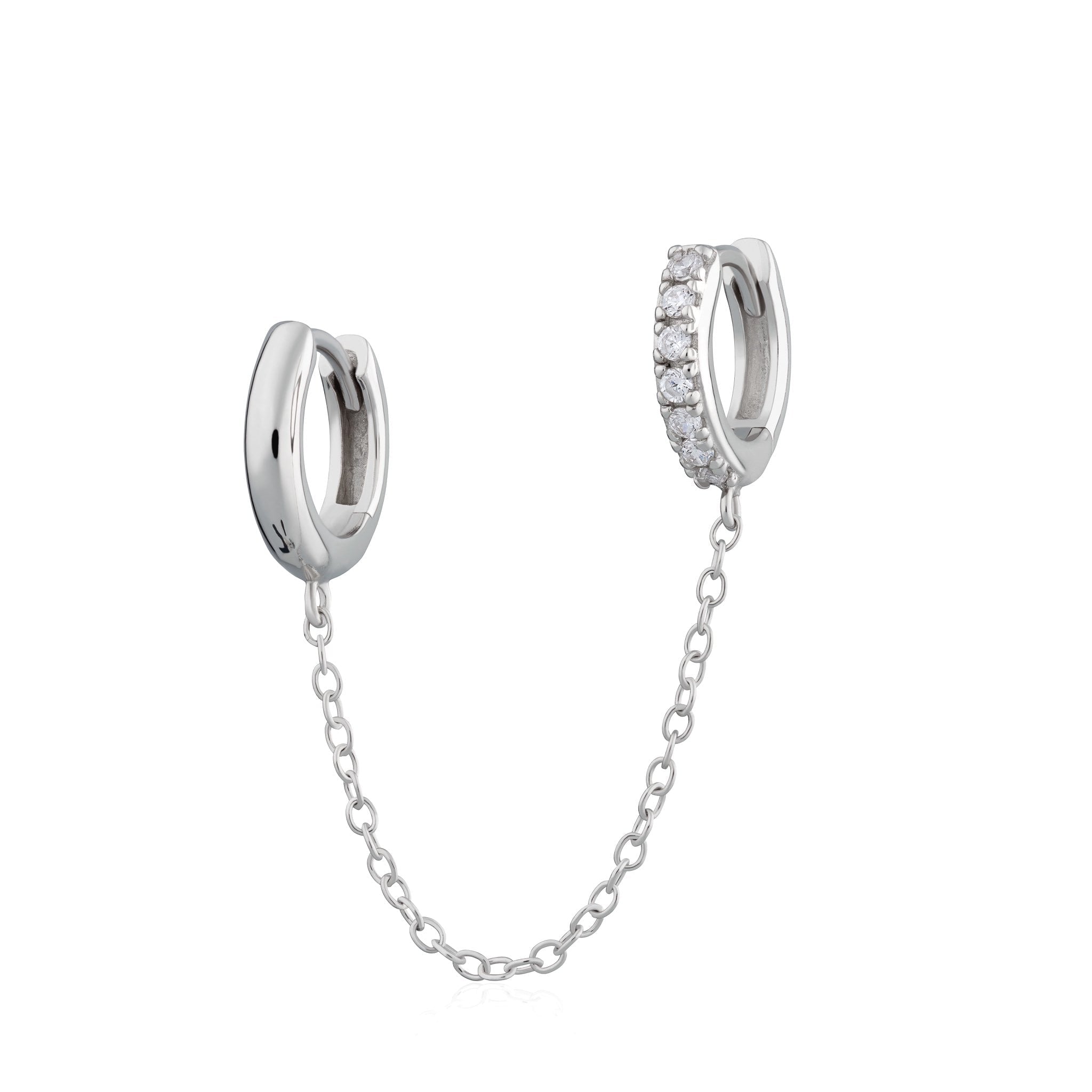 Chain Linked Mismatched Huggie Single Earring