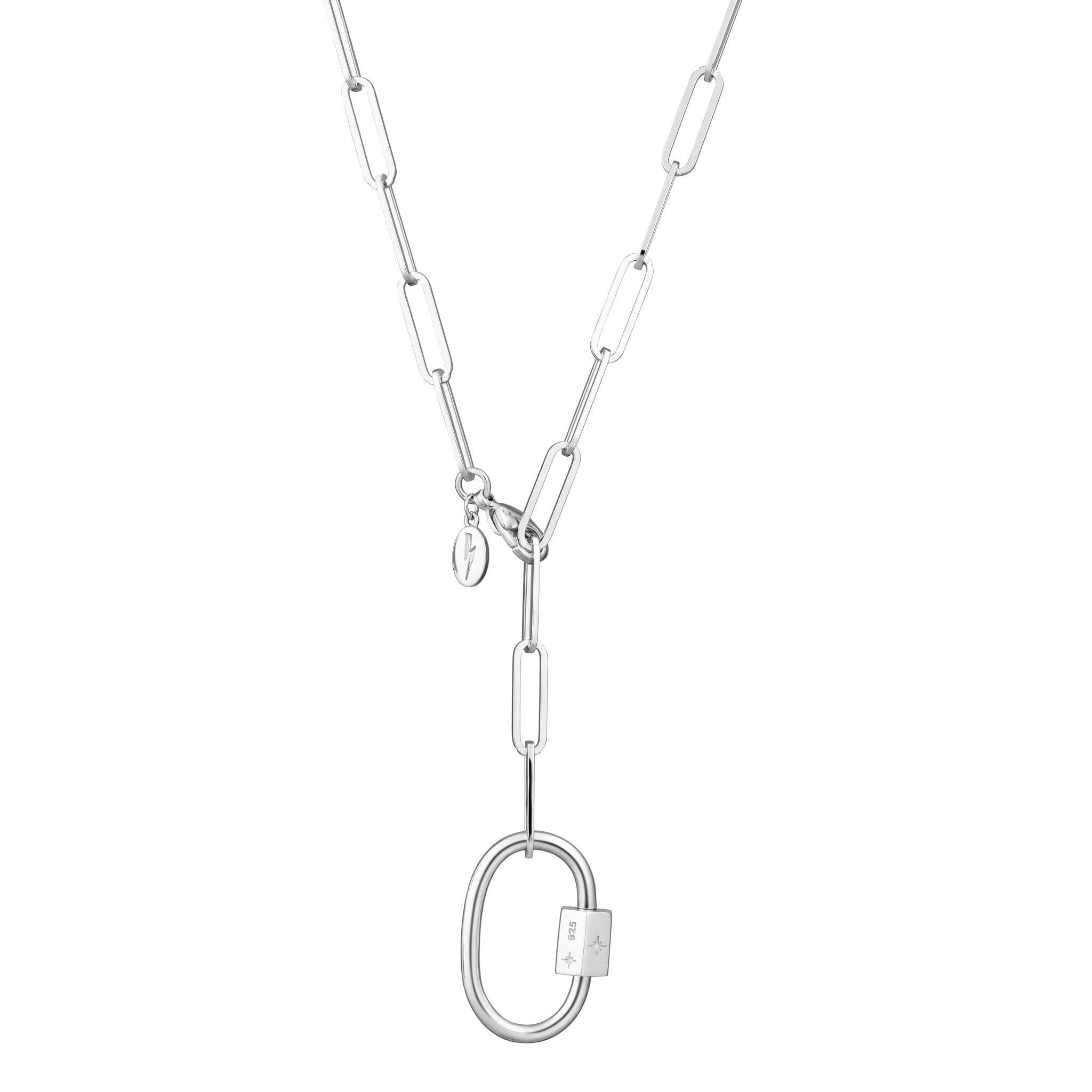 Oval Carabiner Long Link Chain Necklace