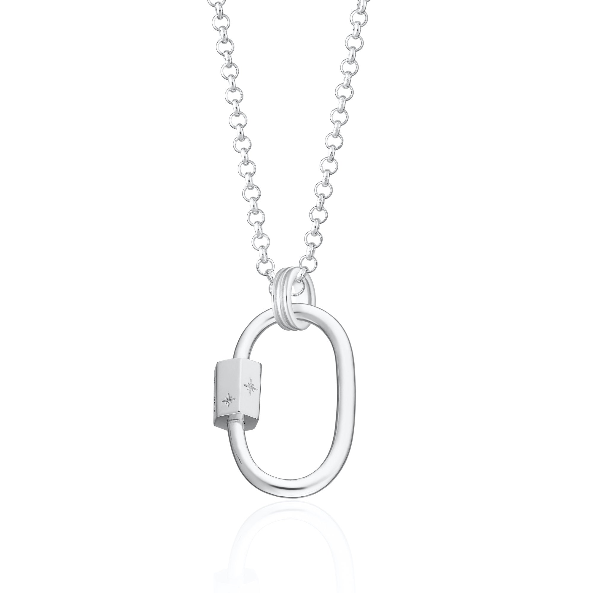 Oval Carabiner Charm Collector Necklace