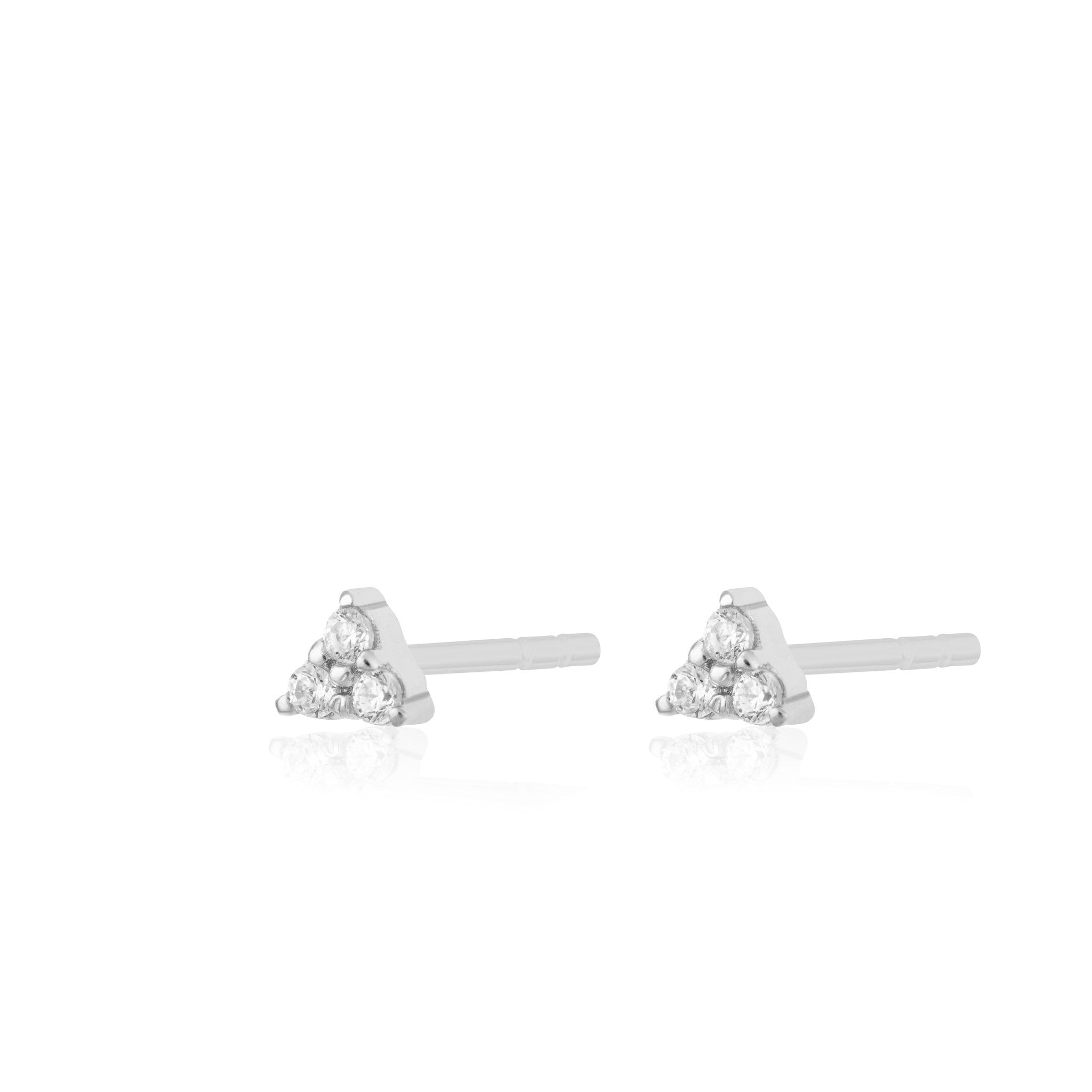 Sparkling Trinity Stud Earrings