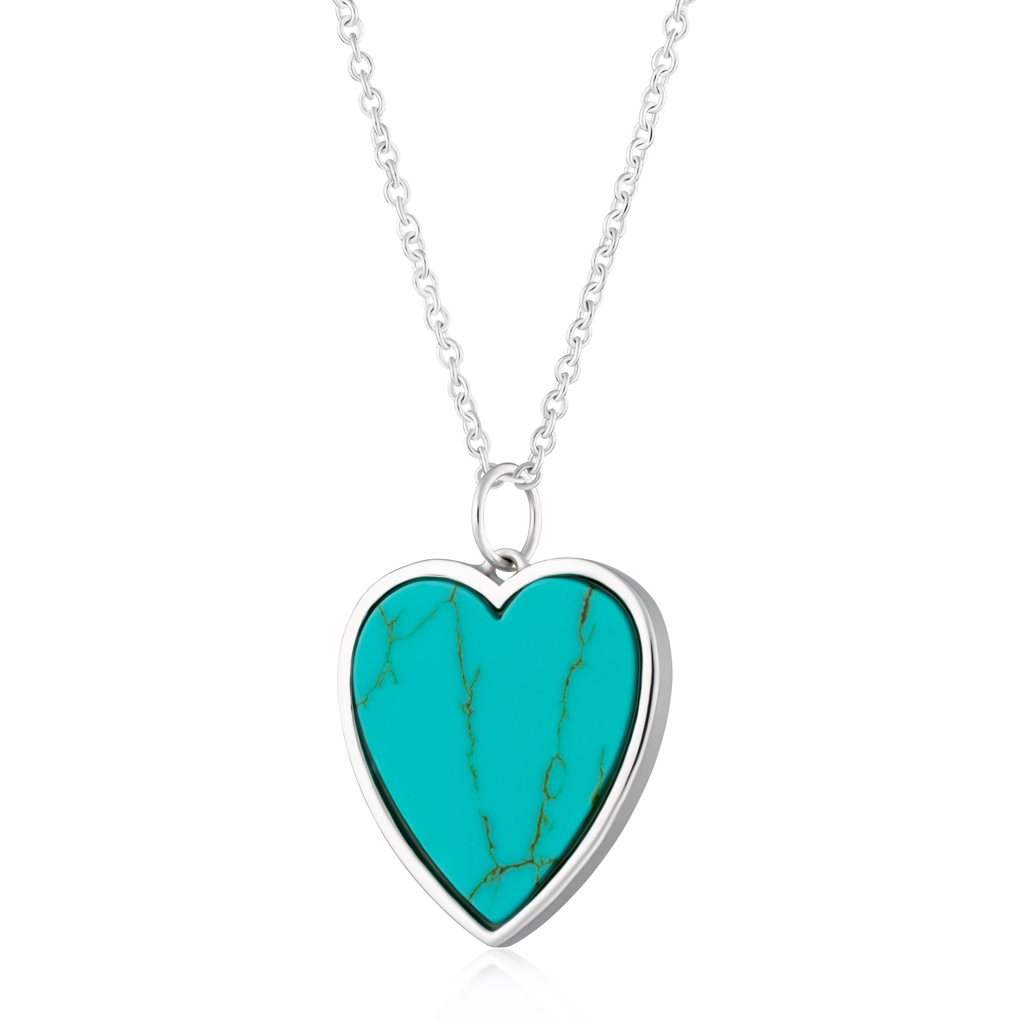 Turquoise Heart Necklace with Slider Clasp
