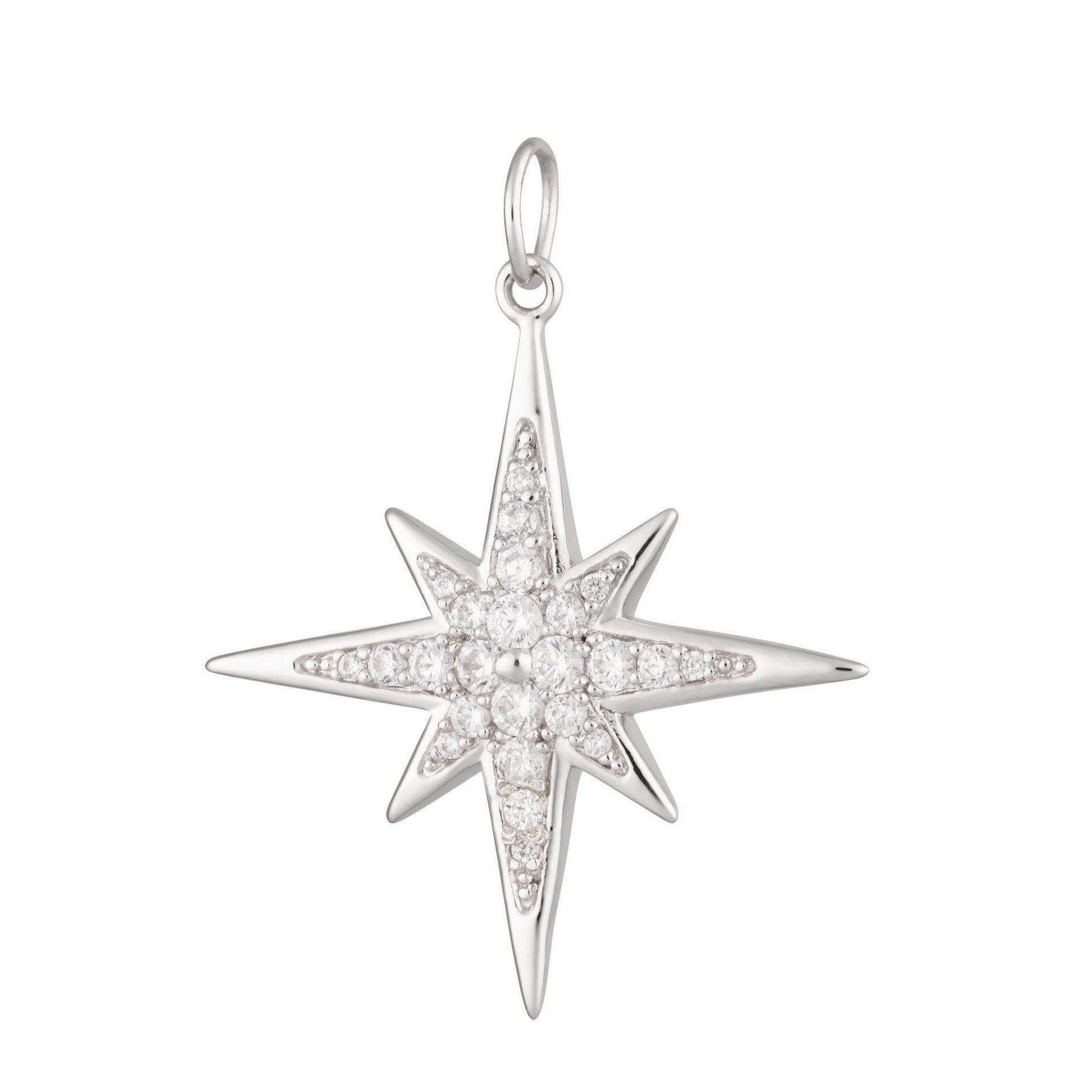 Large Sparkling Starburst Charm