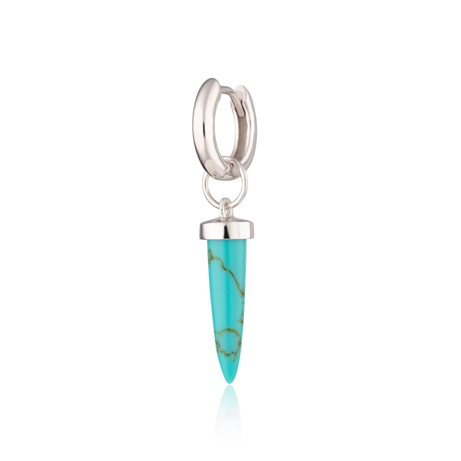 Single Earring Turquoise Spike Huggie