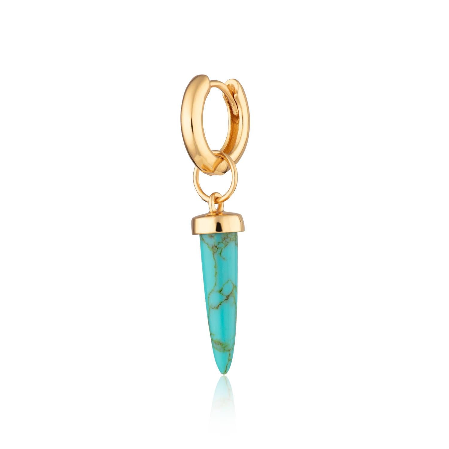 Single Earring Turquoise Spike Huggie