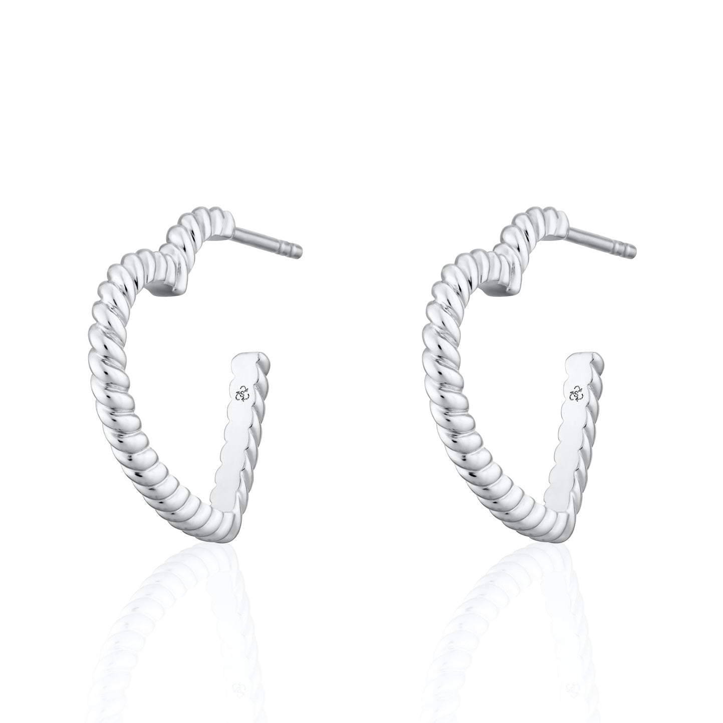 Twisted Heart Hoop Stud Earrings