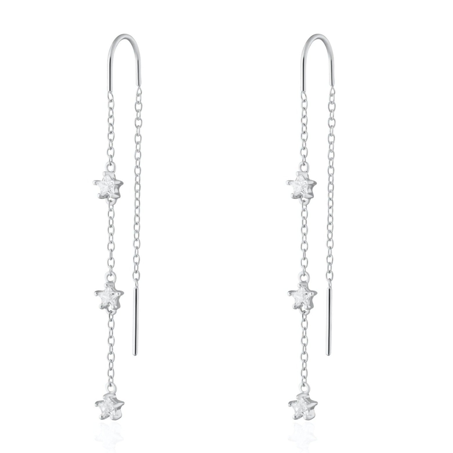 Sparkling Star Threader Earrings