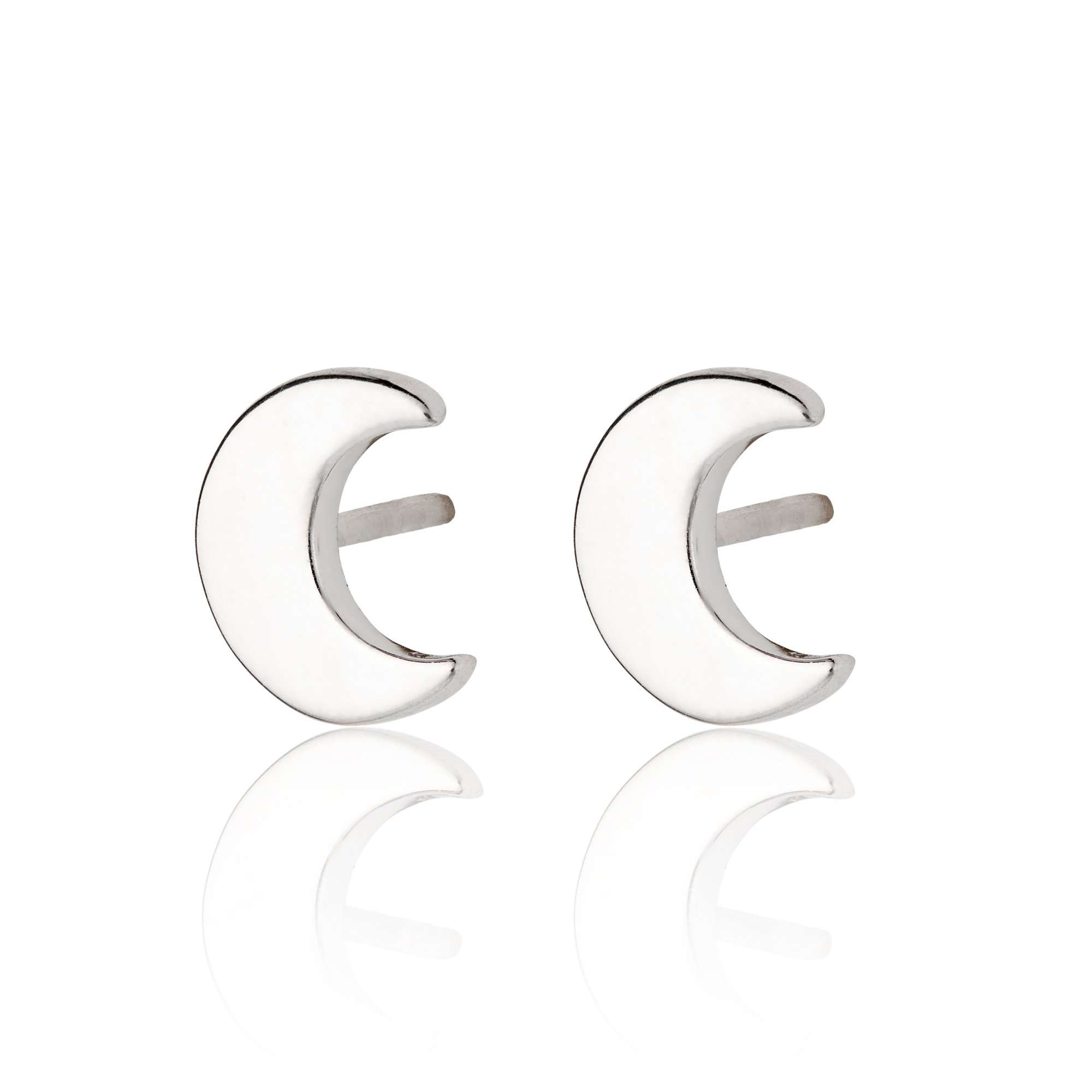 Crescent Moon Stud Earrings