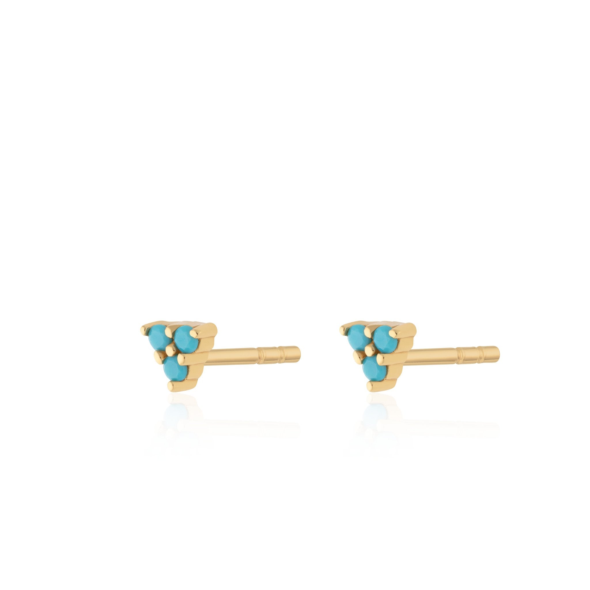 Turquoise Trinity Stud Earrings