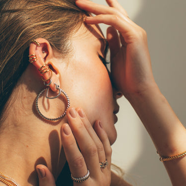 Gold Heart Hoop Earrings, Scream Pretty