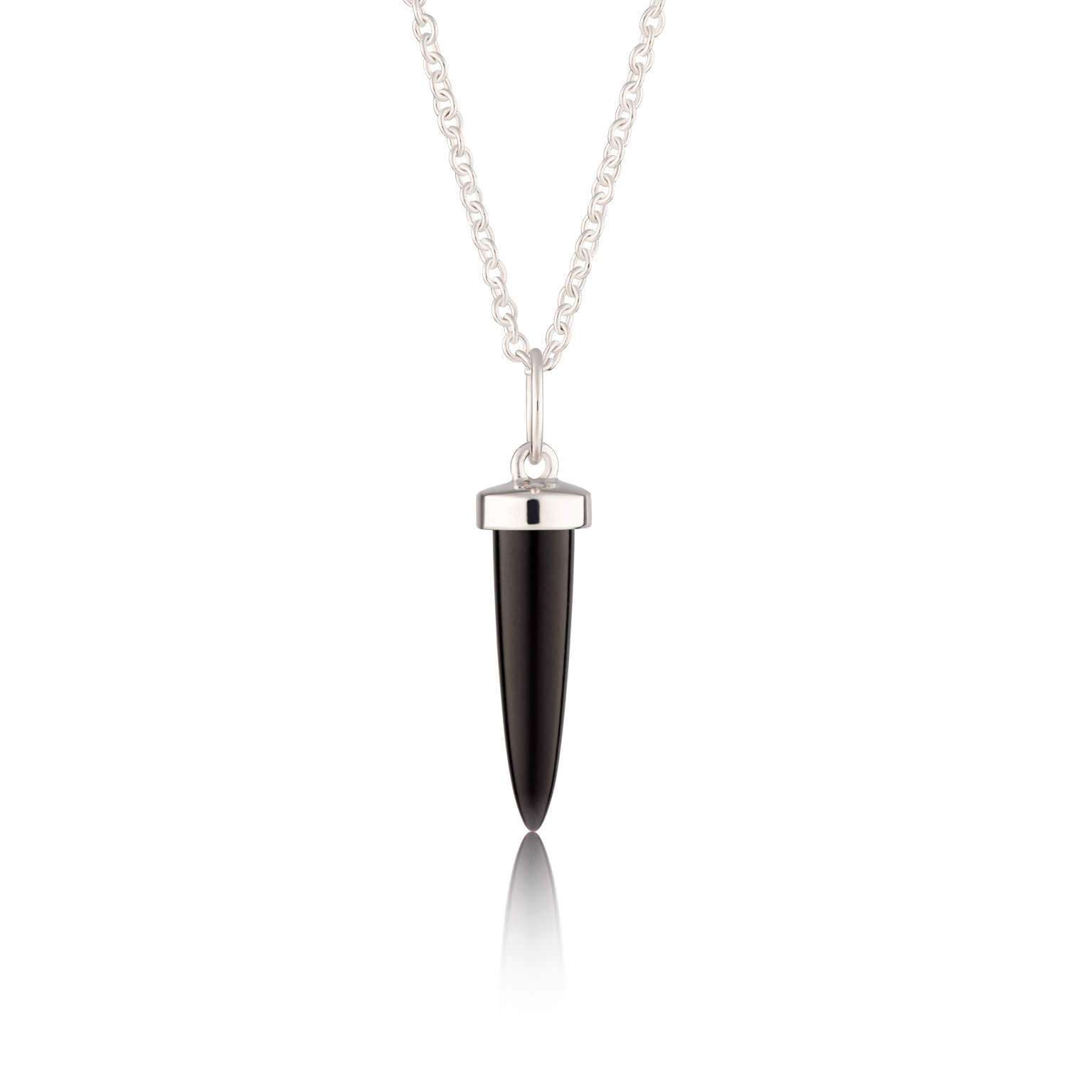 Black Spike Necklace with Slider Clasp