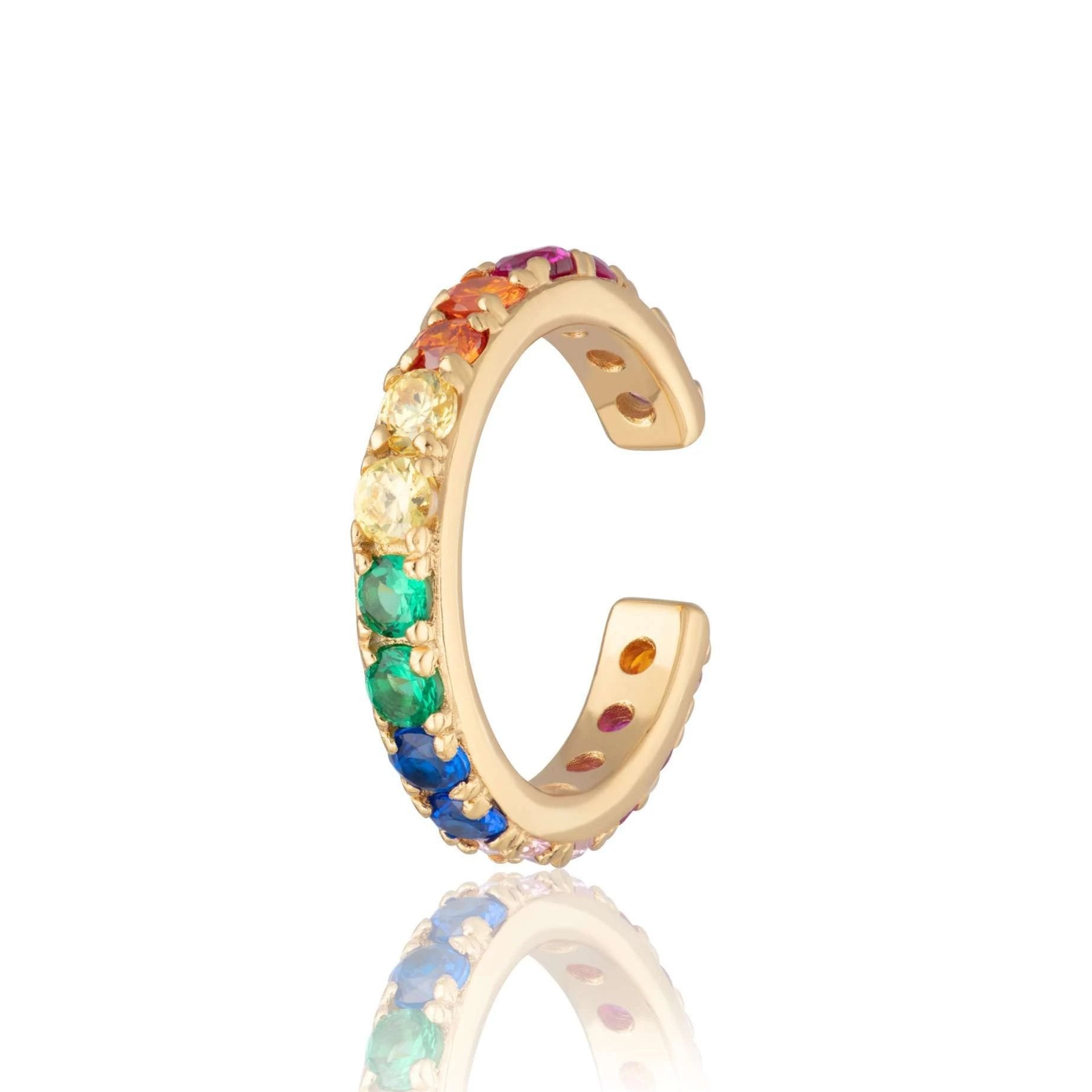 Rainbow Sparkling Single Ear Cuff