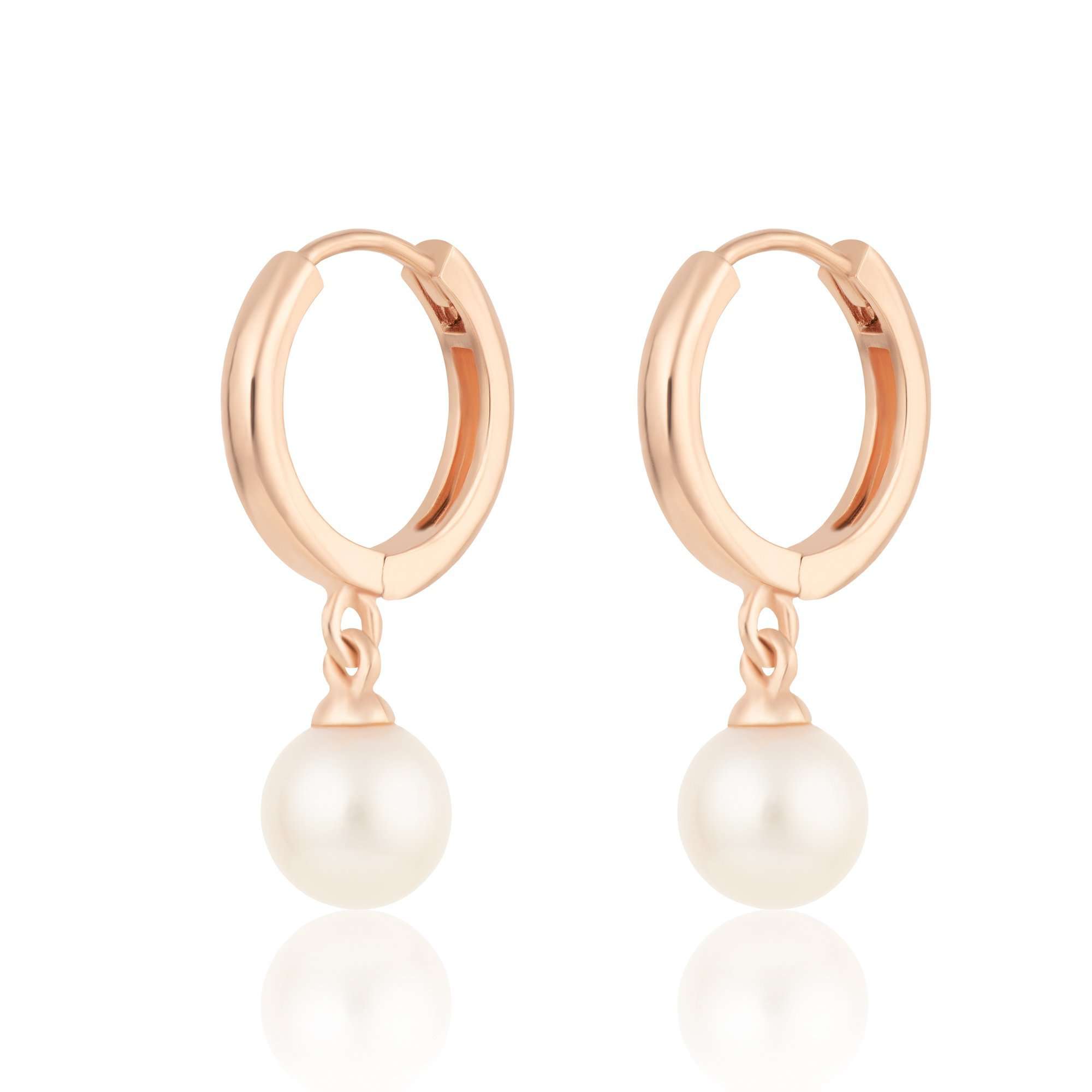 Modern Pearl Hoop Earrings