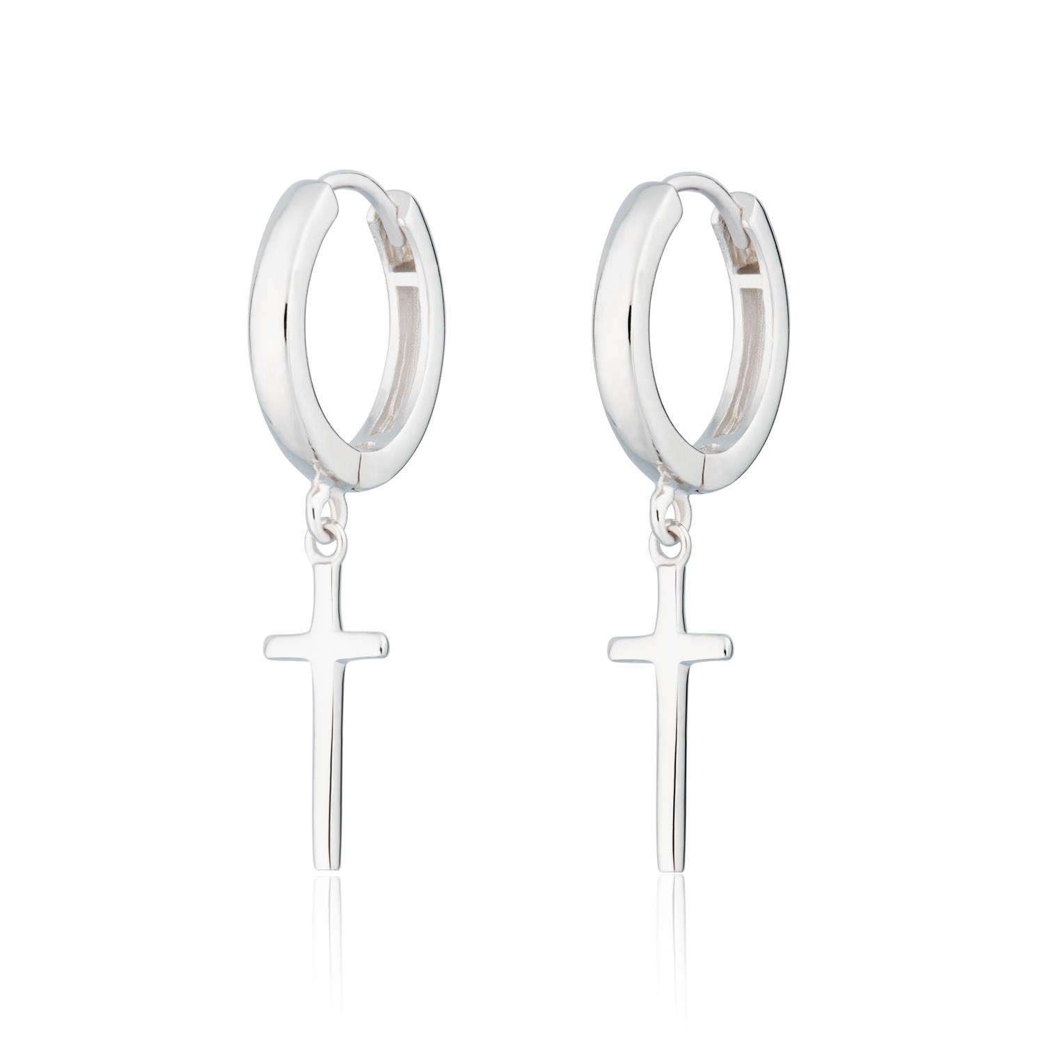 Cross Hoop Earrings