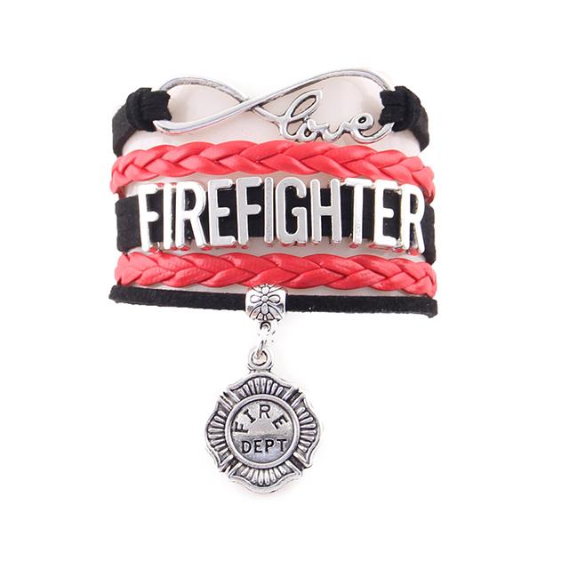 Thin Red Line 550 Paracord Bracelet Firefighter First Responders Fireman