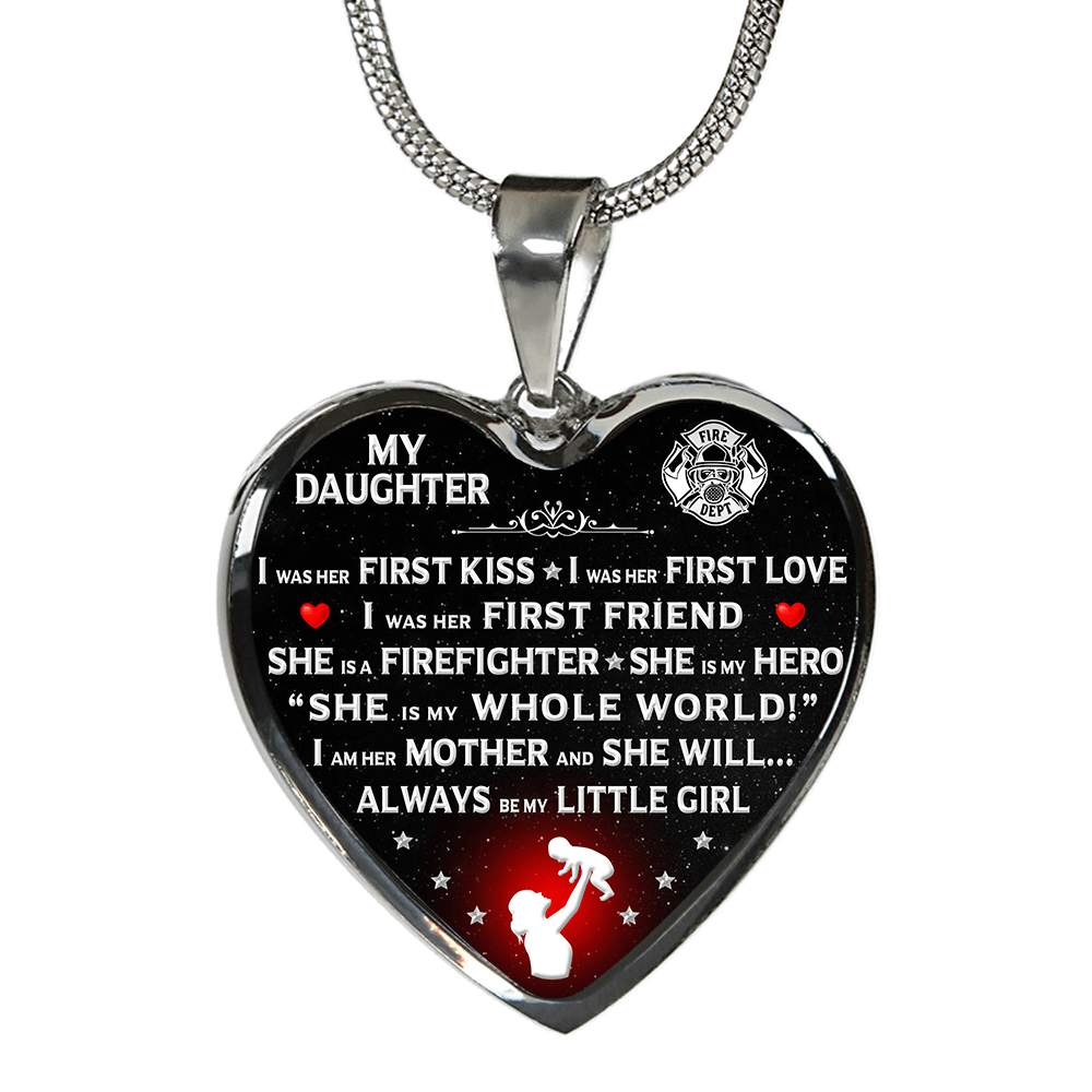 firefighter heart necklace