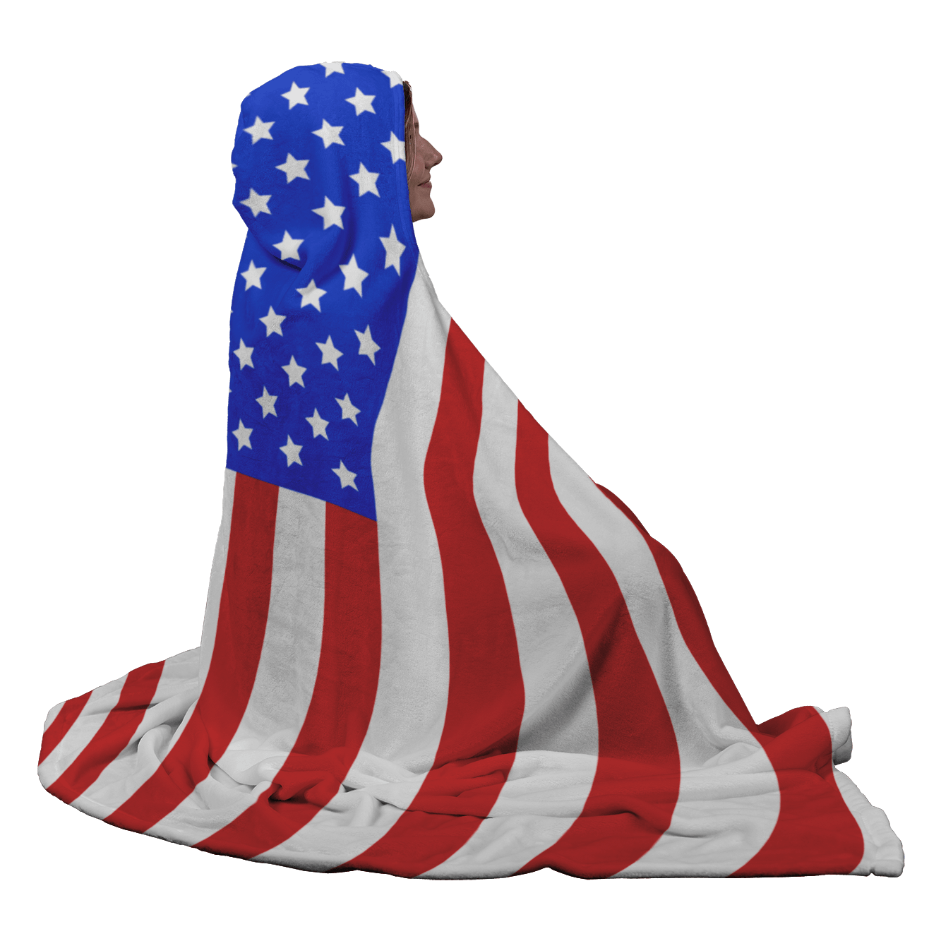 American Flag Hooded Blanket Heroic Defender