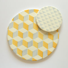 Colourful ceramic coasters