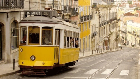 Lisbon yellow tram