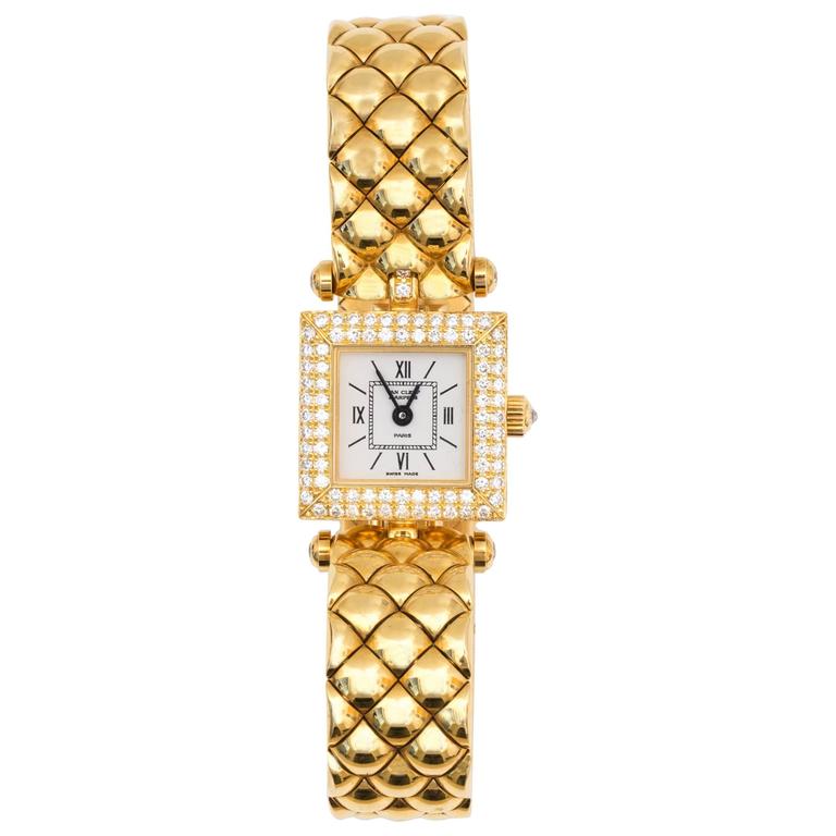 Geheugen Ban Alexander Graham Bell Van Cleef & Arpels Classique 18K Gold, Diamond Wrist Watch - The Verma Group
