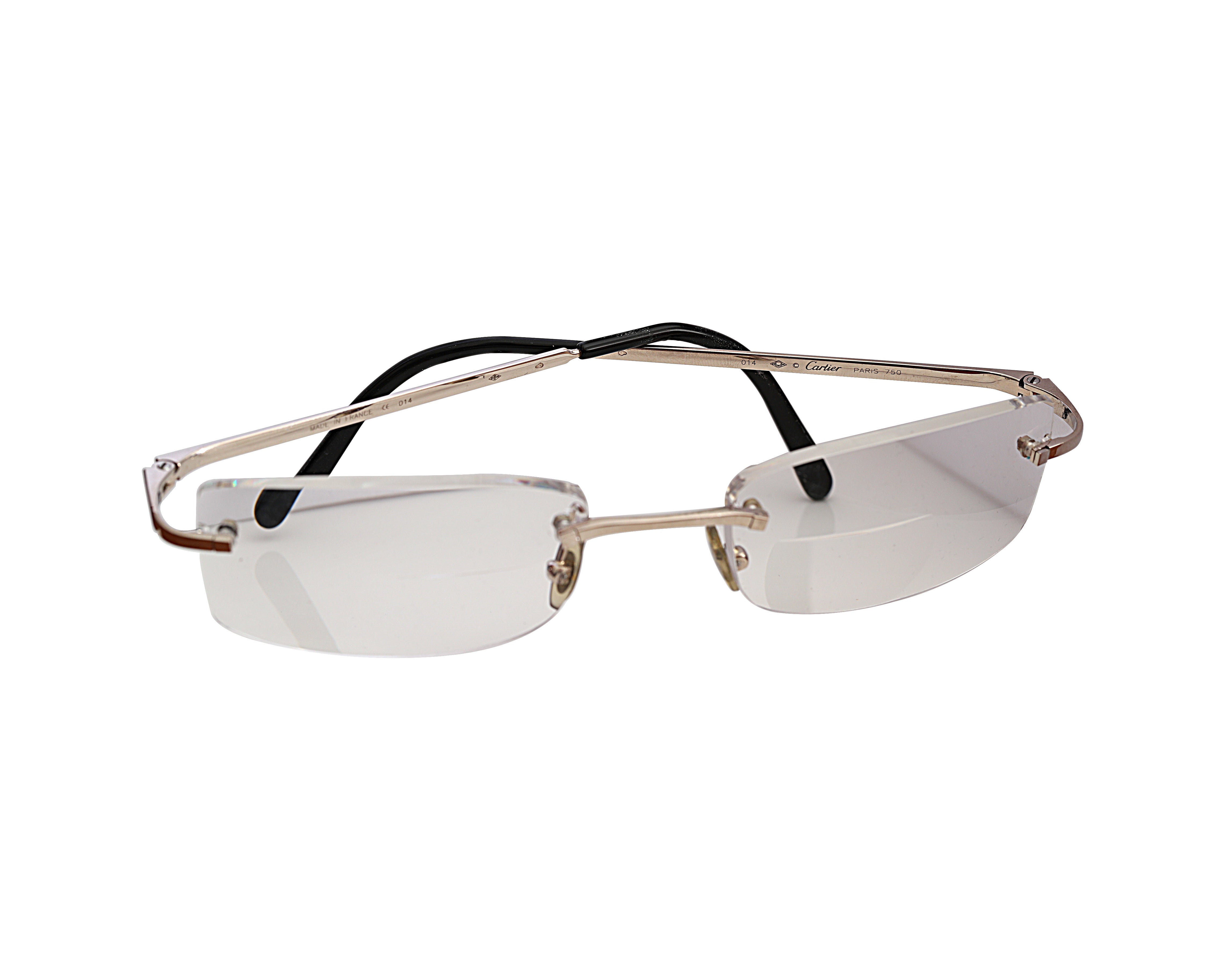 Cartier 18kt White Gold Rimless Glasses 