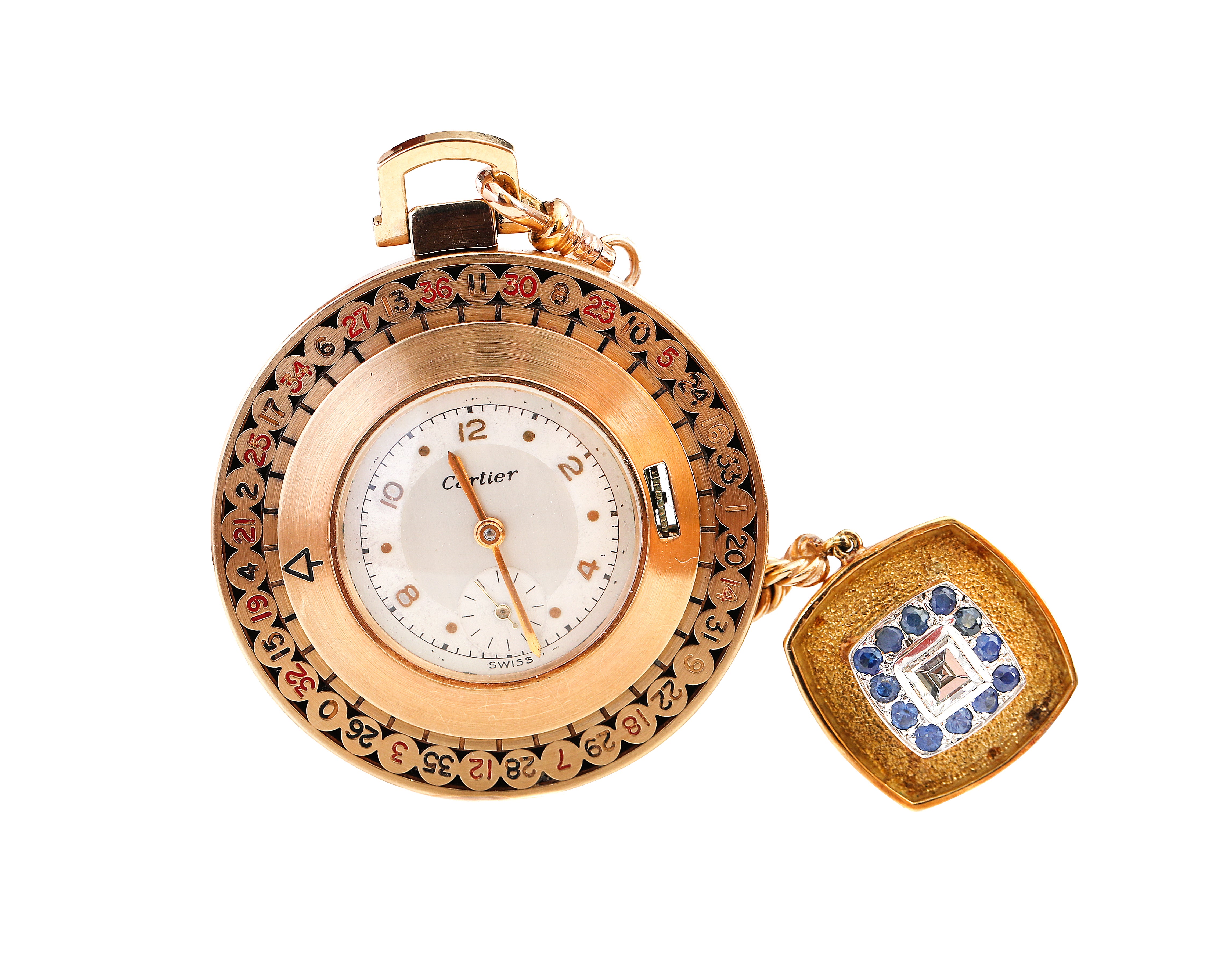 cartier gold pocket watch