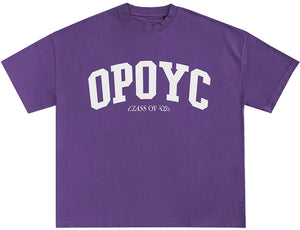 OPOYC Varsity Tee – Purple/White