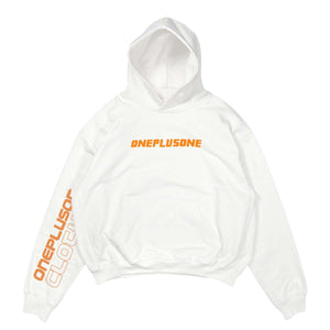 WHITE & ORANGE HOODIE